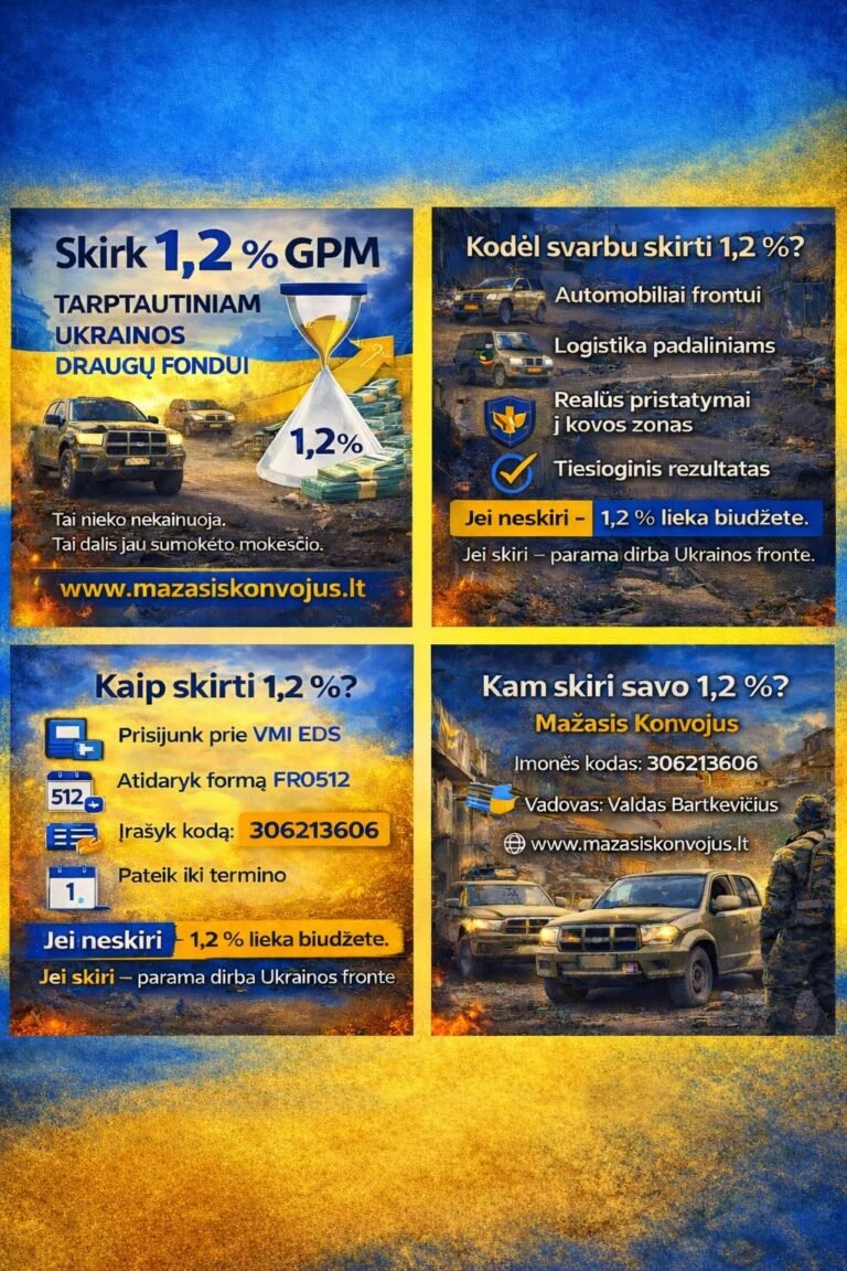Skirkite 1,2 % VšĮ „Tarptautinis Ukrainos draugų fondas“